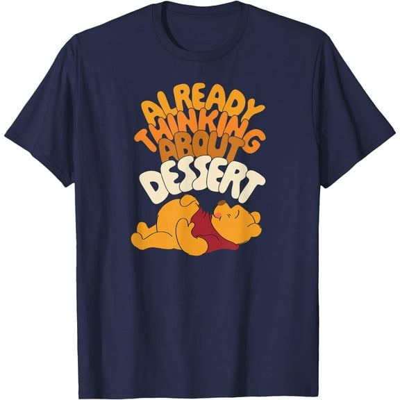 Winnie the Pooh Thanksgiving Already Thinking About Dessert Unisex Softstyle T-Shirt for Men Women Kids