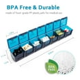 thumbnail image 2 of 2-Pack 7 Day Pill Organizer for Travel, Weekly Pill Boxes and Organizer, 14 Day XL Medication Organizer Dispenser for Fish Oils, 2 of 7
