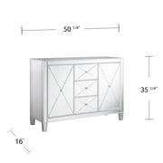 SEI Furniture Mirage 2 Door Mirrored Sideboard in Matte Silver