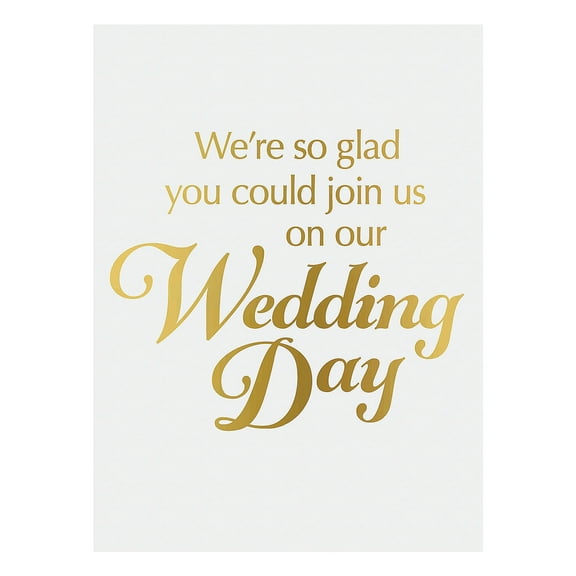 Gold Foil Wedding Day Sign - Party Decor - 1 Piece