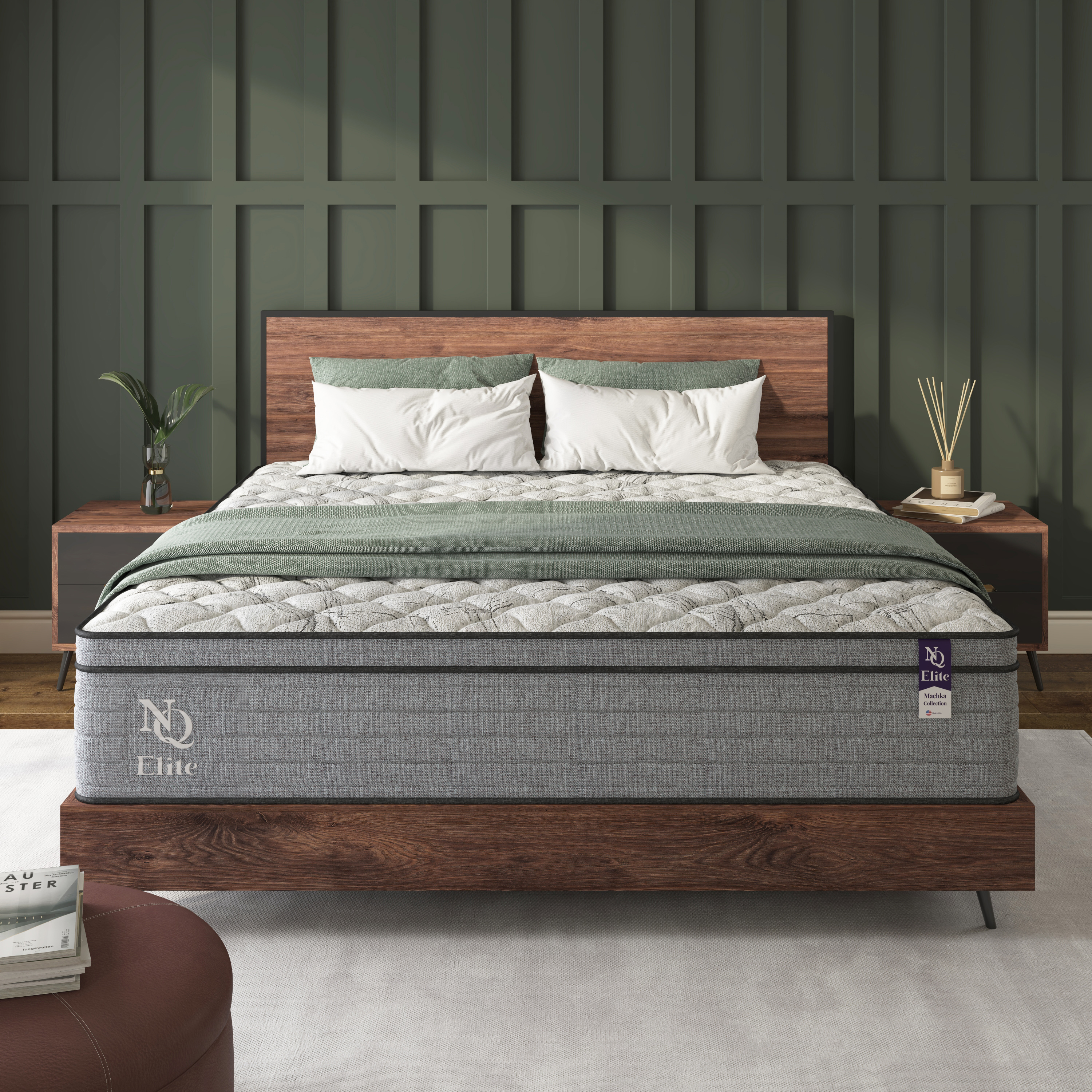 NapQueen Elite Series Machka 10" Twin Size Mattress, Hybrid Pocket Spring Coils, Bed In a Box, Adult