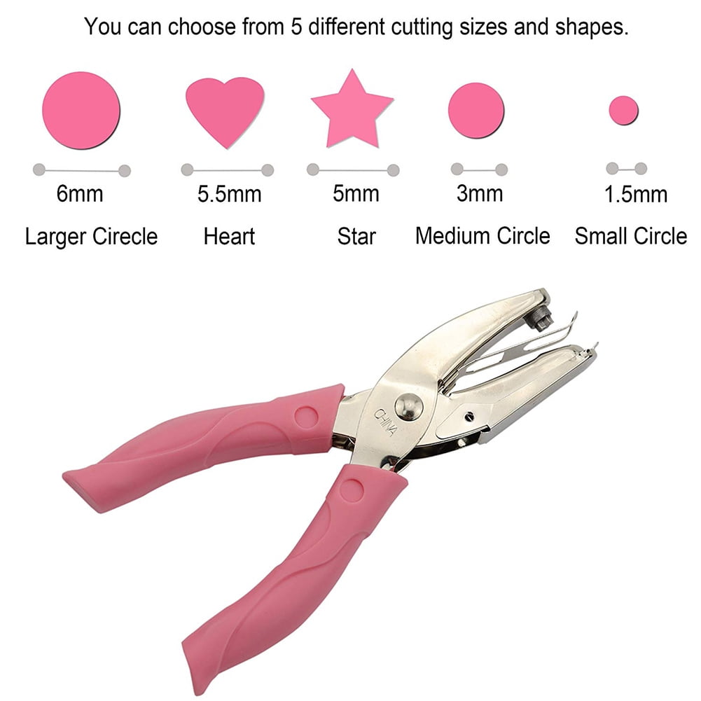 Kojooin Handheld Hole Paper Punch Various Shapes Hole Single Hole Puncher