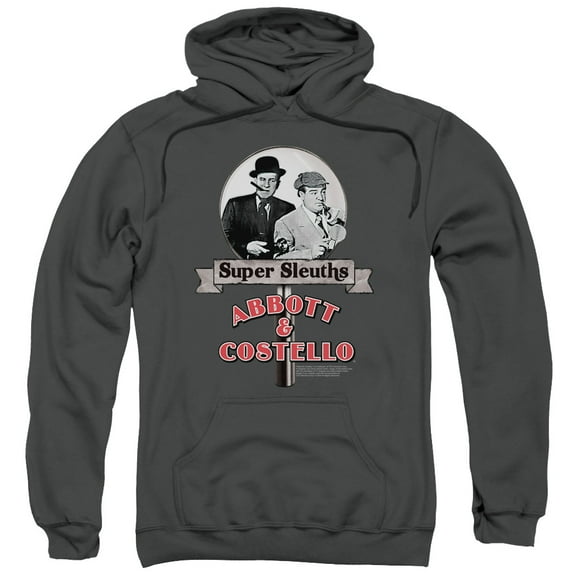 Abbott & Costello Men's  Super Sleuths Hooded Sweatshirt Grey