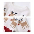 thumbnail image 4 of HILEELANG Toddler Boy Girl Sweater Christmas Knit Pullover Crewneck Offer White Red Christmas Elk Deer Sweatshirts Holiday Sweater 4-5T, 4 of 9