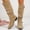 Khaki, variant on Women’s Fall Winter Suede Knee High Boots Belt Buckle Height Increasing Mid Block Heel Fashion Tall Boots Khaki 9.5(43)