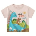 thumbnail image 2 of Boys T Shirts Kids Toddler Boys and Girls Summer Colorful Cartoon Dinosaur Prints Short Sleeve T Shirts Summer Tops Pink 12 Months-18 Months, 2 of 7