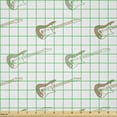 thumbnail image 2 of Ambesonne Music Fabric by the Yard Microfiber, Diagonally Designed Guitars, 2 Yards, Camel White and Green, 2 of 2