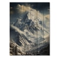 thumbnail image 3 of Designart "Minimalism Winter Mountains Summit painting III" Cottage Print on Natural Pine Wood, 3 of 5