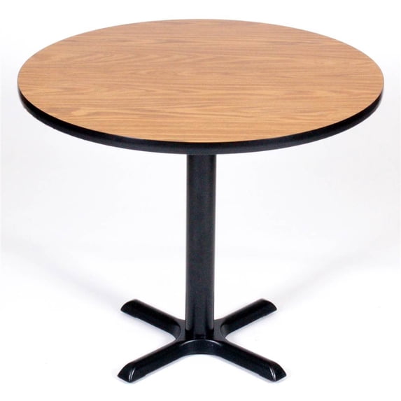 Round Cafe Breakroom Top in Medium Oak (48 in./Med Oak)