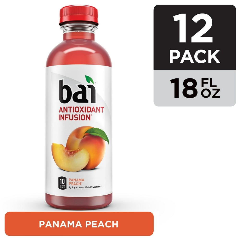 Bai Flavored Water, Panama Peach, Antioxidant Infused Drinks, 18 Fluid