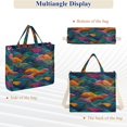 thumbnail image 6 of FORMRS Womens Corduroy Tote Bag Crossbody Shoulder Purse Handbag with Detachable Strap, Colorful Waves Pattern, 6 of 7
