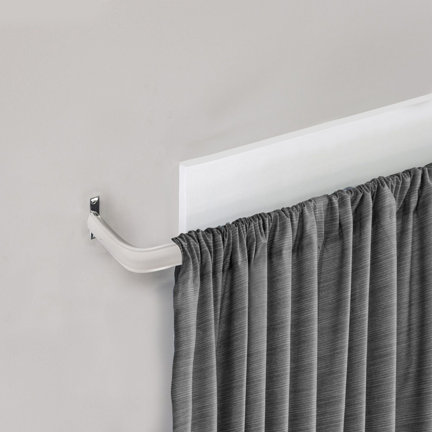 Eclipse Fast Fit Easy Install Complete Blackout Superior Hold Premium Curtain Rod, 28-48”, White