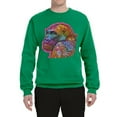 thumbnail image 3 of Colorful Neon Gorilla | Dean Russo Art Animal Lover Unisex Crewneck Sweatshirt, Kelly, Medium, 3 of 6