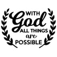 thumbnail image 3 of Pegatinas de pared inspiradoras con la palabra «Todo es posible» con Dios, 3 of 4