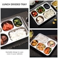 thumbnail image 3 of Compartment Plate Divided Food Serving Tray Cafeteria Trays with Compartments Stainless Steel Lunch Student Child, 3 of 6