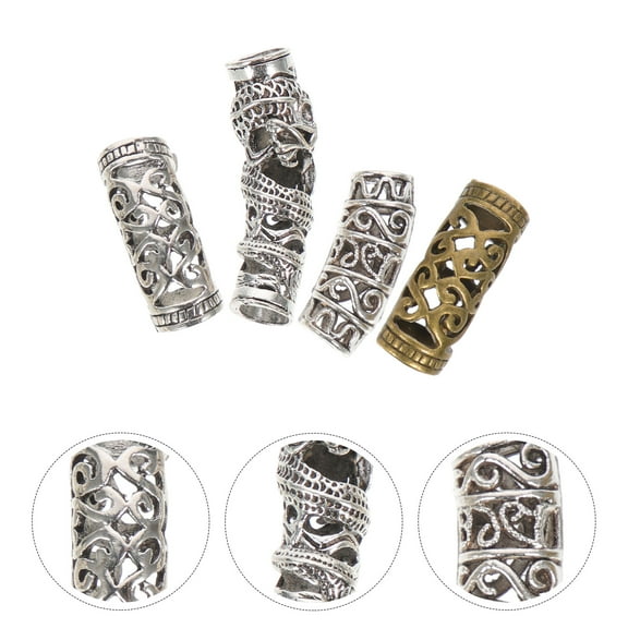 SEWCHICS 4pcs Metal Hair Cuffs for Braids Assorted Colors Hair Charms Hair Accessories for Styling