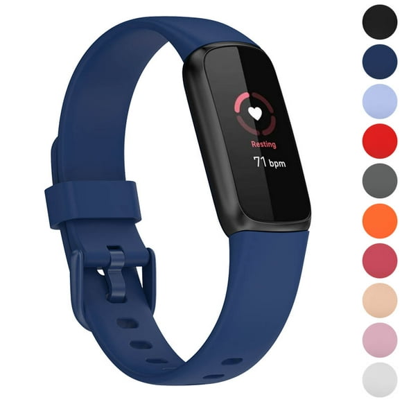 StrapsCo Single Solid Colour Silicone Rubber Watch Band Strap for Fitbit Luxe