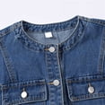 thumbnail image 5 of Frostluinai Women's Button Down Denim Vest Sleeveless Tank Tops Crew Neck Slim Fit Jean Jacket Waistcoat with Pockets S-5XL, 5 of 5