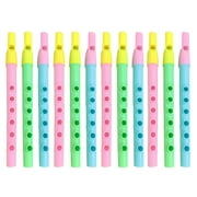 PAMINGONO 12Pcs Plastic Recorder Music Flute Assorted Colors