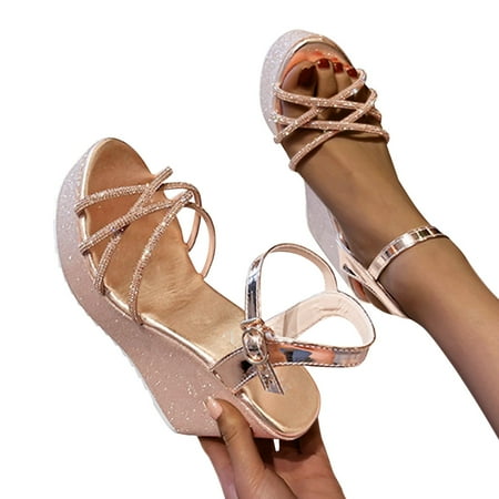 

HGWXX7 Fashion Thick Wedges Sandals Casual Leisure Breathable Shoes Womens Outdoor Soled Womens Sandals Shoes For Women Pink 37