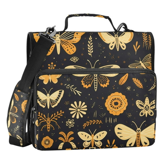 ALAZA Zipper Binder Butterflies 3 Ring Trapper Keeper File Folder Organizer Bag