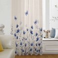 thumbnail image 6 of Purple Floral Butterfly Sheer Curtains 72 Inches Long, Spring Farmhouse Botanical Beige Light Filering Curtains, Breathable Simi Curtain Privacy Drapes for Living Room Bedroom Window Treatment, 6 of 9