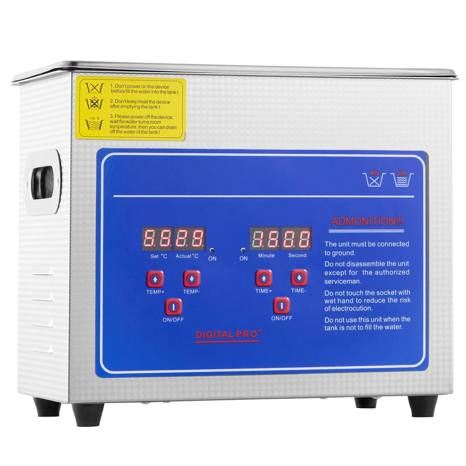 Ultrasonic Cleaner 3L Digital Timer Heater Professional Jewelry Cleaner Stainless Steel Heated Cleaning Machine for Glasses Watch Rings Small Parts Circuit Board
