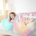 thumbnail image 3 of Manfei Cute Unicorn Twin Comforter Sets,Dreamy Rainbow Bedding Set,Multicolor,Colorful Stars Reversible,2-Piece,1 Comforter and 1 Pillowcase, 3 of 7