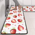 thumbnail image 2 of Kitchen Rugs Sets Of 2,Strawberry Plants Fruit Heart White Pattern Anti Fatigue Kitchen Mat Rugs Non Slip Washable,Decorative Kitchen Floor Mats for Kitchen,Sink,Laundry,17"x47"+17"x47", 2 of 5