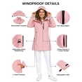 thumbnail image 5 of Wantdo Women's Short Waterproof Autumn Jacket Wind Resistant Removable Hood Rain Coat Outdoor Ski Jacket Pink XL, 5 of 9
