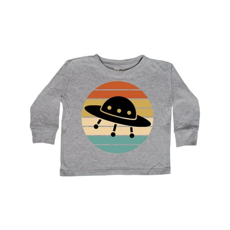 

Inktastic Space Travel Saucer Retro Sunset Gift Toddler Boy or Toddler Girl Long Sleeve T-Shirt