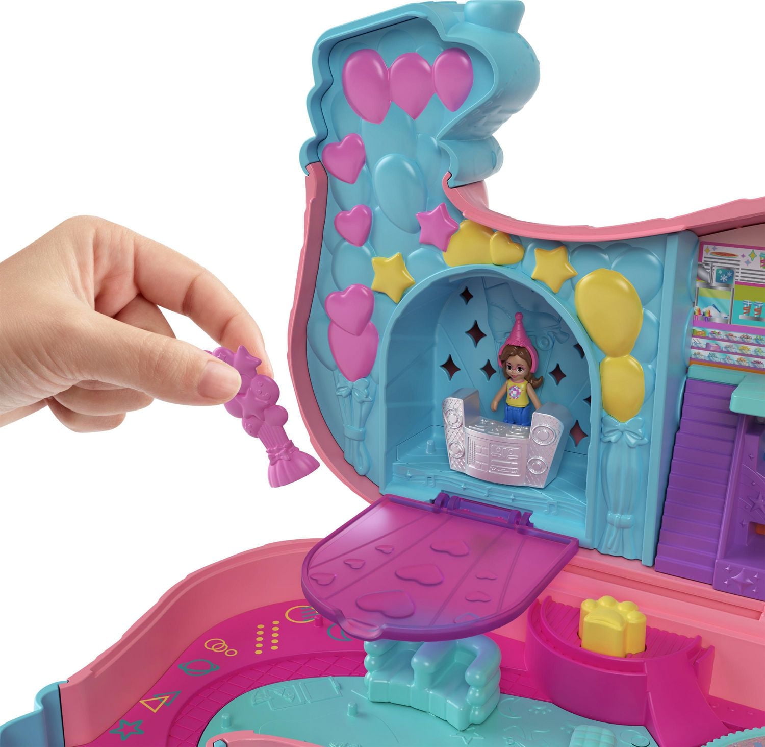 Polly Pocket Puppy Party Large Compact 2-in-1 Playset with 2 Dolls & Birthday Accessories