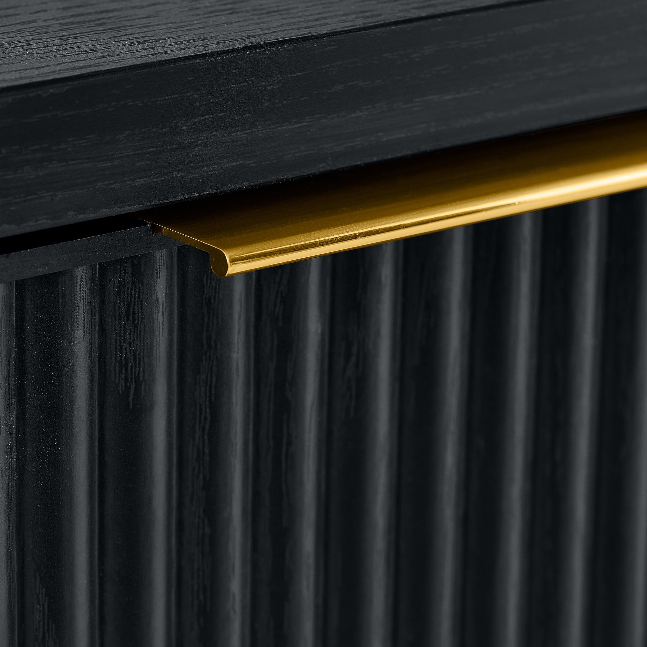 Better Homes & Gardens Lillian Fluted 2-Drawer Nightstand with USB, Black Wood Finish