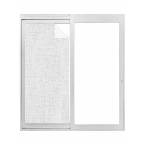 White Burlap Texture Window Privacy Film, Farmhouse Vintage White Static Cling UV Sun Blocking Tint Film Heat Control Windows Films for Bedroom Bathroom, Window Stickers 17.7"x39.3"