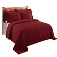 thumbnail image 3 of Better Trends 100% Cotton King Bedspread – Soft & Cozy Classic Stripe Coverlet, Machine Washable (120" x 110", Burgundy) Jullian Collection, 3 of 5