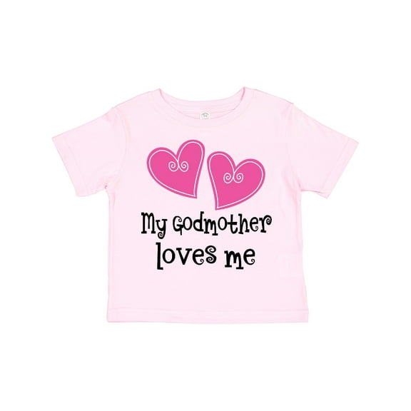 Inktastic My Godmother Loves Me Hearts Girls Toddler T-Shirt