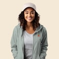 thumbnail image 4 of Dalix Strawberry Embroidered Fleece Zip Washed Hoodie Cold Fall Winter Women in Sage XL X-Large, 4 of 5