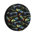 thumbnail image 1 of Saiise Housse de Pneu en Cuir Imperméable Imprimé Planche à Roulettes Coloré, Protecteur de Roue Durable pour Jeep Wrangler, RV, SUV, Camion, et Remorques de Voyage-16 Pouces, 1 of 6