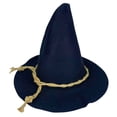 thumbnail image 2 of BRGZLK Witch Wizard Hat for Adults Men Women Stylish Felt Wide Brim Pointed Halloween Wizard Witch Hats Halloween Scarecrow Cosplay Costume Accessories 2026 Dark Blue Free Size, 2 of 4