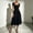 Black, variant on Women's Square Neck Short Sleeve Midi Dress, Scalloped Trim High Waist Flared A-Line Solid Retro Swing Dress Black XL(XL)