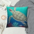 thumbnail image 2 of COMIO   Blue Ocean Pillow Covers Vintage Sea Turtle Starfish Sea Horse Shell Decorative Pillows Cover Beach Coastal Theme Pillow Cases Cushion Cover Outdoor Decor, 2 of 5
