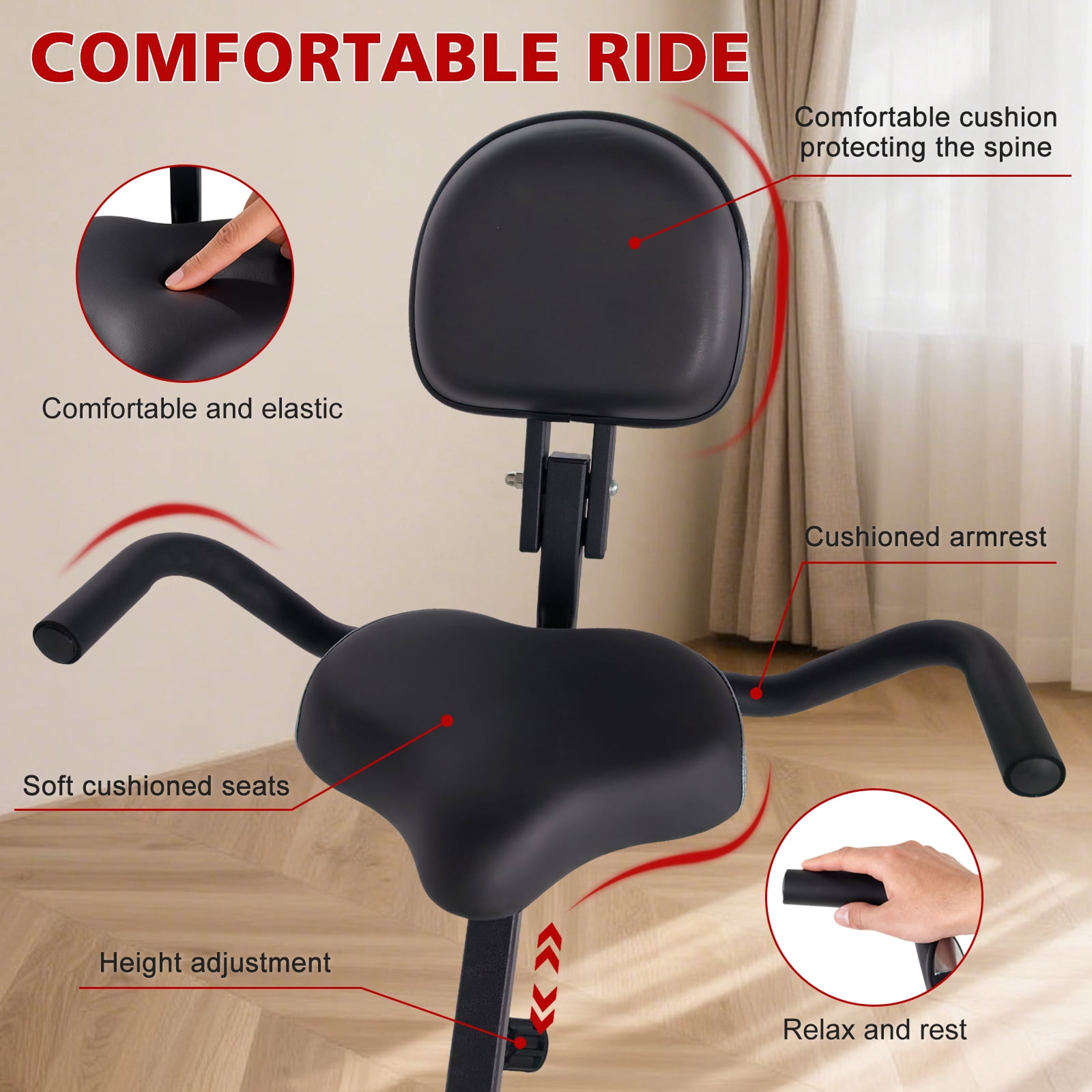 HooKung X Bike Foldable Stationary Bike, Folding Upright Exercise Bike for Home