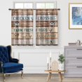 thumbnail image 2 of Retro Barn Door Kitchen Curtains: Wood Farm Animals Cow Pig Horse Kitchen Curtain Decor Cafe Rustic Room Darkening Window Drapes for Dining Room 24 Inch Length 2 Panels, 2 of 5