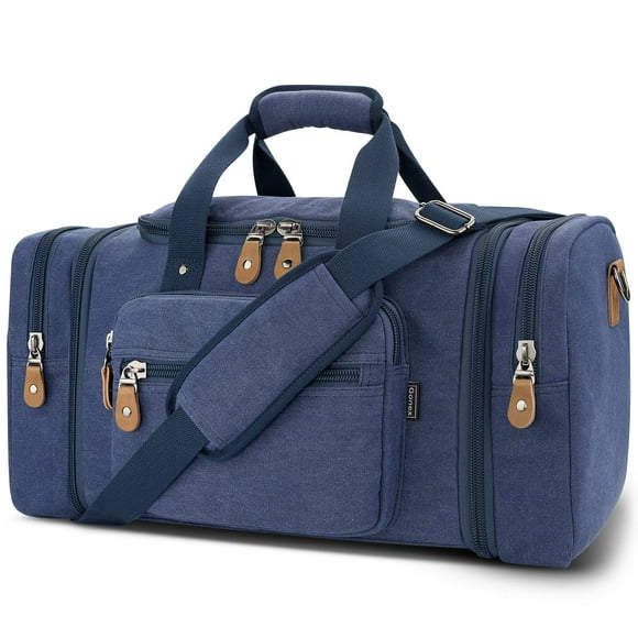 Bolsa de lona Gonex, 60 L, ampliable para viajes, color azul