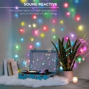 Merkury Innovations Multi-Color Cascading Curtain Night Lights with Music Sync for Outdoor and Indoor Use - Battery Powered
