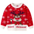 thumbnail image 6 of MIXUE Toddler Girls Sweaters Christmas Day Holiday Knitwear Kids Winter Children Boys Cartoon Deer Print Sweater Outwear Tops, 6 of 9