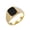 Gold Black, variant on Gemstone Signet Rings for Men Stainless Steel Gold/Silver Plated Simple Square Colorful Personalized Dainty Cut Jewelry Silver Brown Size 12