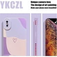 thumbnail image 4 of Compatible with iPhone X/XS Case 5.8 inch, Cute Painted Art Heart Pattern Full Camera Lens Protective Slim Soft Shockproof Phone Case for Women Girls(Purple), 4 of 4