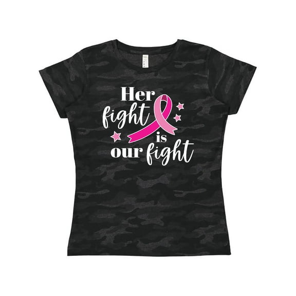 Inktastic Breast Cancer Awareness Her Fight is our fight Women's T-Shirt