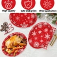 50 Pcs Christmas Oval Paper Plates Disposable Sturdy Christmas Winter